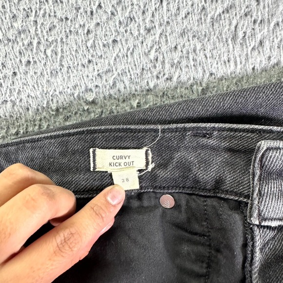 Madewell Kick Out Jeans Womens 28x28 Black Denim Cotton Curvy Straight Stretch - Picture 7 of 13